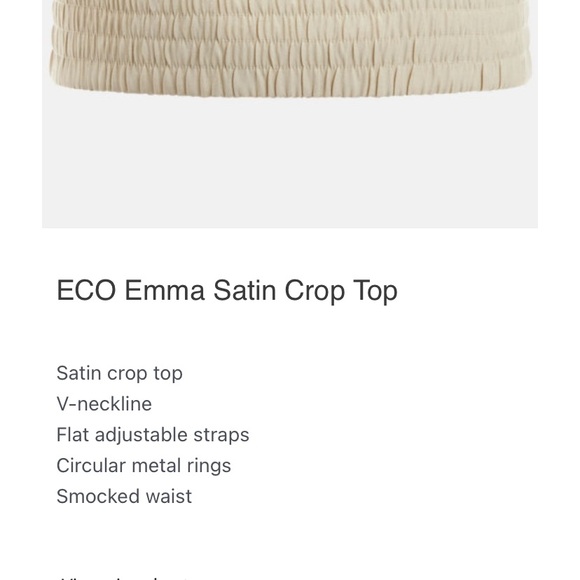 NWT GUESS ECO satin Emma cropped top size XL adjustable straps V neck cemento - Picture 11 of 13